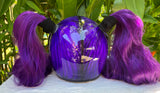 Girls Motorcycle Helmet Skull Ponytail Ghost Rider Purple Rain