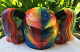 Harley Quinn Rainbow Ponytails Girls Cute Motorcycle Helmet Custom
