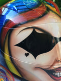 Harley Quinn Rainbow Ponytails Girls Cute Motorcycle Helmet Custom