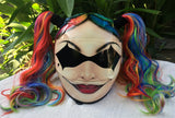 Girls Helmet Cute Girls Harley Quinn Amazing Rainbow Ponytails