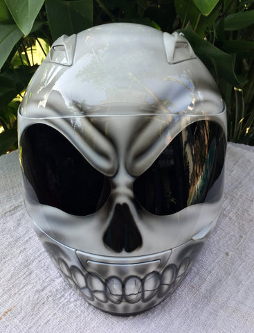 White Walker White Skull Airbrush Helmet