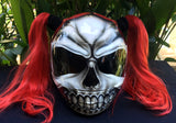 Girls Helmet Skull Helmet Sugar Skull Custom Airbrush Helmet Pigtails