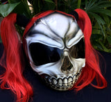 Girls Helmet Skull Helmet Sugar Skull Custom Airbrush Helmet Pigtails