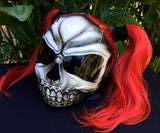 Girls Helmet Skull Helmet Sugar Skull Custom Airbrush Helmet Pigtails