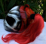 Girls Helmet Skull Helmet Sugar Skull Custom Airbrush Helmet Pigtails