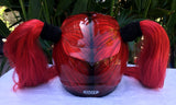 Girls Helmet Skull Helmet Sugar Skull Custom Airbrush Helmet Pigtails