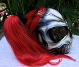 Girls Helmet Skull Helmet Sugar Skull Custom Airbrush Helmet Pigtails