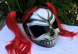 Girls Helmet Skull Helmet Sugar Skull Custom Airbrush Helmet Pigtails
