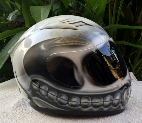Bad Ass Skull Smiley Custom Helmet Big Smile Motorcycle Helmet Bad Ass Skull Smiley Custom Helmet Big Smile Motorcycle Helmet