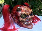Witch Girls Custom Demon Satan Pigtails Ponytails Old Witch Demon Helmet