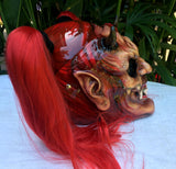Witch Girls Custom Demon Satan Pigtails Ponytails Old Witch Demon Helmet