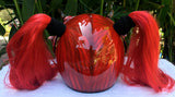 Witch Girls Custom Demon Satan Pigtails Ponytails Old Witch Demon Helmet