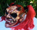 Witch Girls Custom Demon Satan Pigtails Ponytails Old Witch Demon Helmet