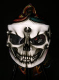 Skull DOT Helmet Ponytail Rainbow Hair Custom Helmet Goro Style Airbrush
