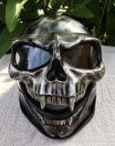 Silver Anthracite Full Face 3D Skull Helmet Halloween