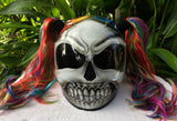 Rainbow Pigtail Girls Skull Helmet Sugar Skull Cute Biker Girls Helmet