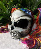 Rainbow Pigtail Girls Skull Helmet Sugar Skull Cute Biker Girls Helmet