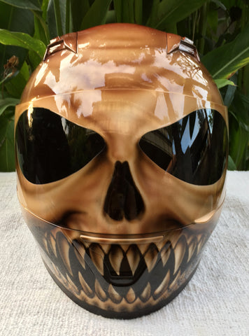 Zombie Skull Burning Skull Airbrush Helmet – Custom Airbrush Helmet