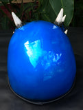 Monster Blue Beast On Fire Metallic Skull Helmet