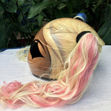 Harley Quinn Dark Teint Helmet The Joker Girls Helmet Blonde Ponytails