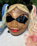 Harley Quinn Dark Teint Helmet The Joker Girls Helmet Blonde Ponytails