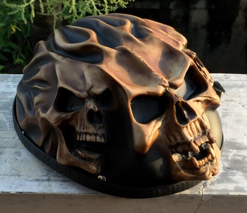 airbrushed motorcycle half helmets CFZWJ DOT Certified Adults Baseball Cap Helmet for Men Women, Retro Motorcycle Helmet for Scooter Moped and Street Cruiser Jet Style Skull Cap Helmet : Automotive Half Helmet airbrushed -umbeDesign