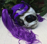 Girls Helmet Purple Rain Skull White Walker Cute Ponytails Amazing Purple