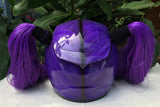 Girls Helmet Purple Rain Skull White Walker Cute Ponytails Amazing Purple