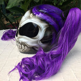 Girls Helmet Purple Rain Skull White Walker Cute Ponytails Amazing Purple