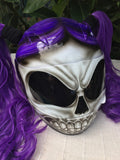Girls Helmet Purple Rain Skull White Walker Cute Ponytails Amazing Purple