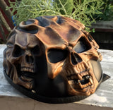 Low Profil Cruiser Half Motorcycle Helmet Skull Death Fire Skulls