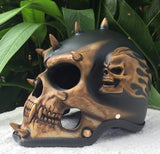 Mohawk Demon Skeleton Punk Skull Spikes Helmet Antique Brown Black