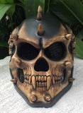 Mohawk Demon Skeleton Punk Skull Spikes Helmet Antique Brown Black