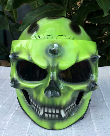 Green Goblin Skull Death Skull Airbrush Flames Custom Helmet