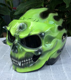 Green Goblin Skull Death Skull Airbrush Flames Custom Helmet