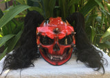 Girls Motorcycle Helmet On Fire Airbrush with Ponytails