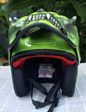 Green Goblin Skull Death Skull Airbrush Flames Custom Helmet