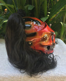 Girls Motorcycle Helmet On Fire Airbrush with Ponytails