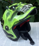 Green Goblin Skull Death Skull Airbrush Flames Custom Helmet
