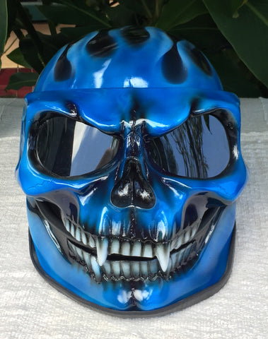 Blue Fire Skull Flip Up Motorcycle Helmet Airbrushed Blue Flames Expre – Custom Airbrush Helmet Blue Fire Skull Flip Up Motorcycle Helmet Airbrushed Blue Flames Expre – Custom Airbrush Helmet