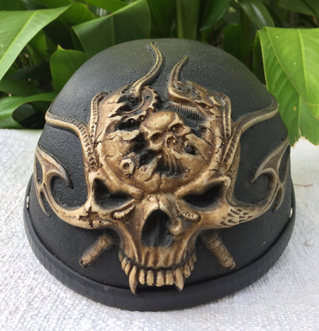 Open Skull Helmet Chopper Trike Helmet Retro Goggles Old School