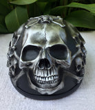 Silver Skull Low Profil Cruiser Half Motorcycle Helmet Skull Death Skulls