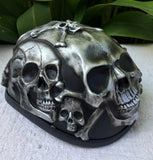 Silver Skull Low Profil Cruiser Half Motorcycle Helmet Skull Death Skulls