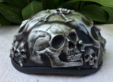 Silver Skull Low Profil Cruiser Half Motorcycle Helmet Skull Death Skulls