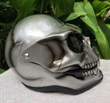 Silver Skull Metallic Skeleton Skull Mask Full Face Helmet Death