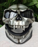 Silver Skull Metallic Skeleton Skull Mask Full Face Helmet Death