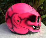 Girls Motorcycle DOT Helmet Crazy Pink Skull Lady