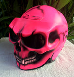Girls Motorcycle DOT Helmet Crazy Pink Skull Lady