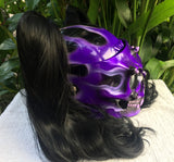 Girls Helmet Woman Motorycle helmet Purple Piggytails Cute Girl Helmet