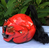 Mortal Kombat Motorcycle Helmet Ponytail Goro Style